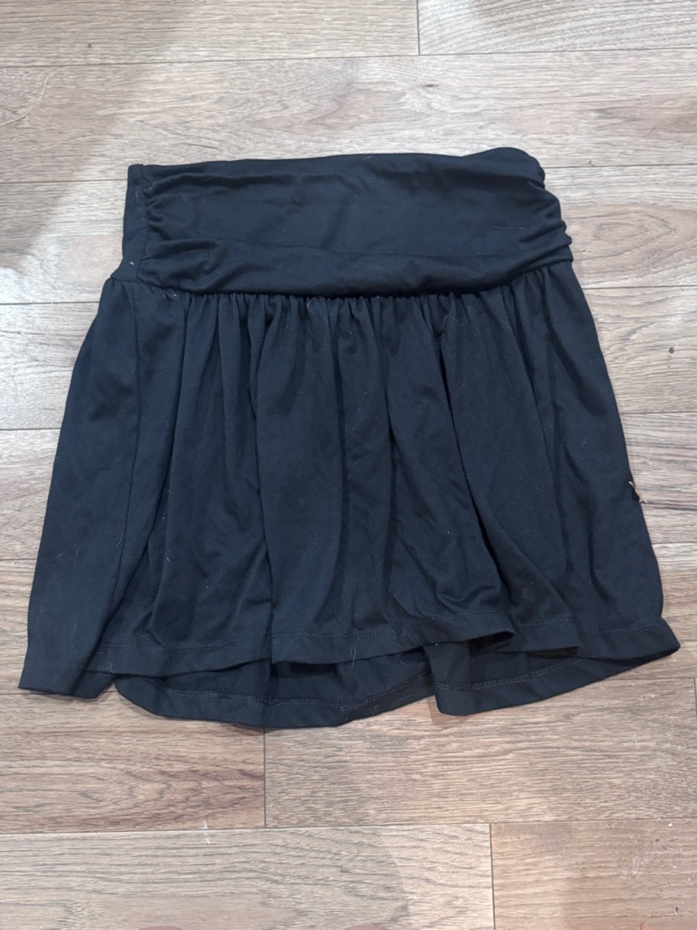 Black Women's Fold-Over Waist Skirt